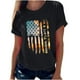 thumbnail image 1 of Camiseta de mujer Camisetas divertidas y lindas de manga corta Camiseta con estampado de bandera del Día de la Independencia Tops Blusa Regalo para mujer Pompotops hfajkhk130605, 1 of 8