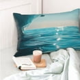 thumbnail image 4 of Fotbe Turquoise Ocean Reflection Funda de Almohada Decorativa Estilo Occidental, Lujo en Algodón, Fundas para Almohadas King, Cojín Estampado para Decoración del Hogar-16"x24", 4 of 6