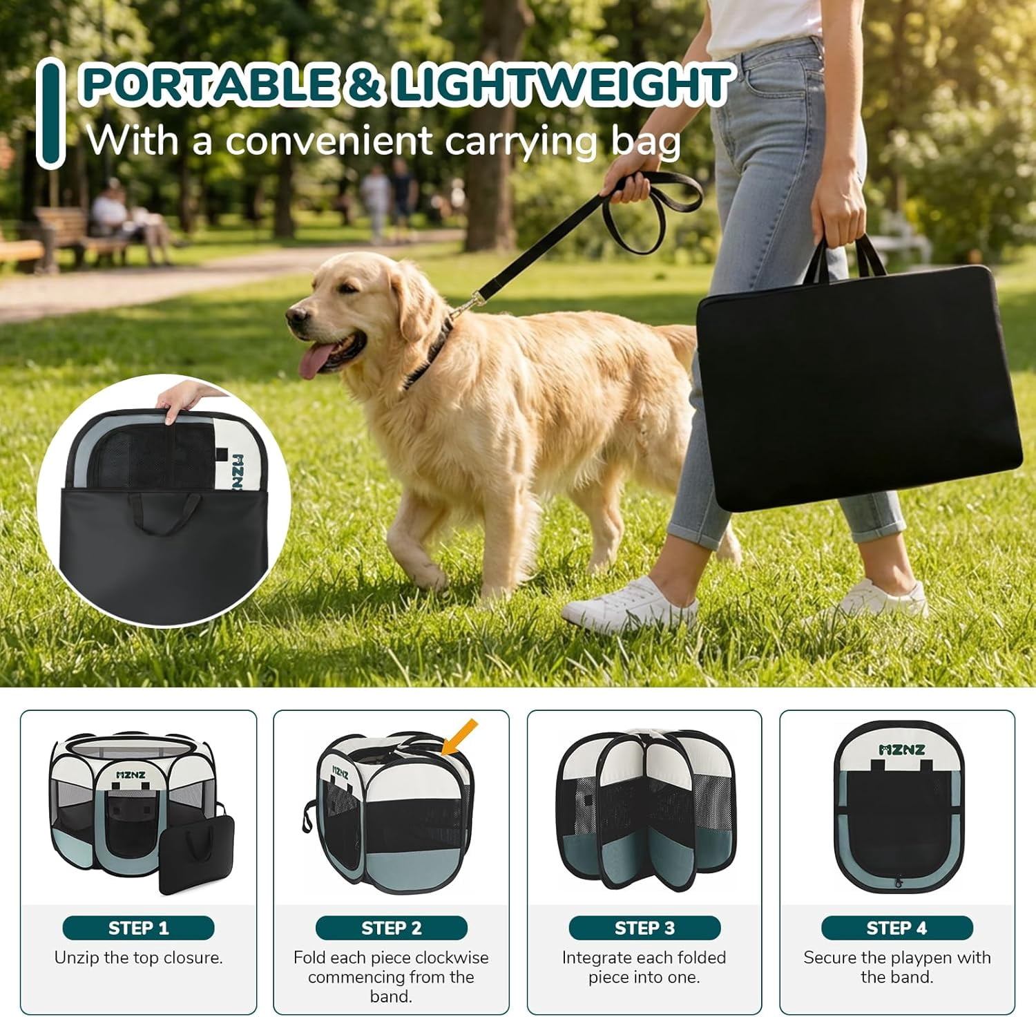 Dog Cat Playpen, Portable Puppy Pet Crate Indoor for Small Dogs Cats Rabbits, Foldable Dog Cage Enclosure for Outdoor, Pop Up Dogs Tent Kennel with Carrying Case