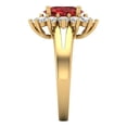 thumbnail image 3 of 2.72 ct Oval Cut Natural Garnet with Simulated Diamond Halo Accents 18K Yellow Gold Womens Engagement Ring, 3 of 5