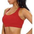 thumbnail image 2 of WANOSS Women's XXL Strappy Longline Crossback Padded Sports Bra, Red, 2 of 10