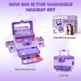 thumbnail image 4 of Kit de maquillaje Dpai, 54 unidades, para niñas de 3 a 10 años, con espejo morado, 4 of 7
