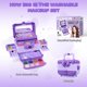 thumbnail image 4 of Kit de maquillaje Dpai, 54 unidades, para niñas de 3 a 10 años, con espejo morado, 4 of 7