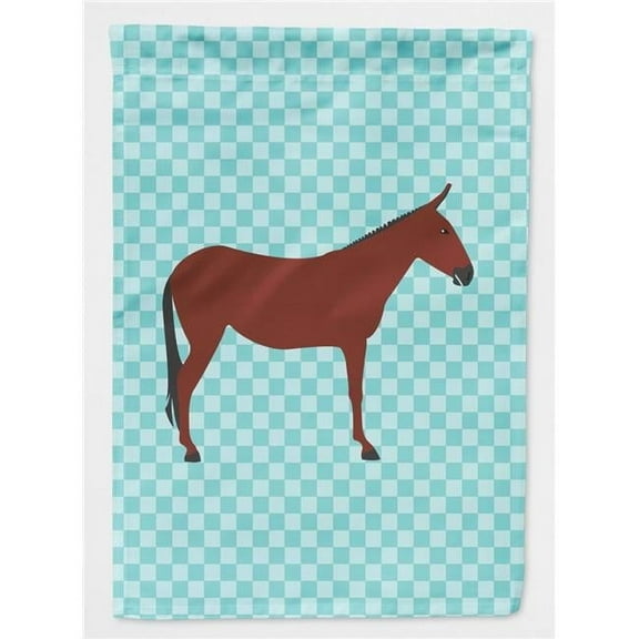 Caroline's Treasures BB8024GF Hinny Horse Donkey Blue Check Flag Garden Size , Small, multicolor