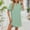#0079-Green, variant on Women's Lapel Collar Short Sleeve Shirt Dress, Solid Button Front Midi Length Jacket Style, Lightweight Flowy Casual Spring Summer Office Wear, Breezy Everyday Layering Work Tunic Gift