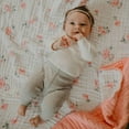 thumbnail image 2 of Parker Baby Girls Dreamy Floral Pink 100% Muslin Cotton Baby Blanket, 2 of 8