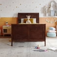thumbnail image 2 of Valencia Twin Low Profile Wood Platform Bed with Matching Footboard in Walnut, 2 of 13