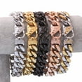 thumbnail image 2 of Top Deasign Five Colors 316L Stainless Steel Curb Cuban Chain Bracelets Men Fashion Hip hop Bangles 7-40" GC, 2 of 6
