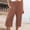 Coffee, variant on Wide Leg Cropped Pants,under 5$ Cropped Shorts Clearance, Ladies' All Round Elastic Waist Shorts for Summer, Women's and Women's Plus