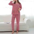 thumbnail image 6 of VALMASS Women Plaid Pajama Sets Long Sleeve Blouse and Lounge Pant with Pockets 2 Piece Button Down Pjs Sets (XL, A Pink), 6 of 9