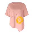 thumbnail image 4 of Ensembles pour Femmes Liquidation Tendance Été Décontracté Manches Courtes Col Rond Blouse Imprimée T-Shirt Rose S, 4 of 4