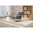 thumbnail image 3 of Mid-Century Modern Accent Chair with Solid Wood Frame and Waist Cushion, 3 of 10