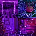 thumbnail image 6 of Purple Halloween String Lights Indoor Outdoor, 2 Pack 16 ft 50 LED Fairy Mini Battery String Light with 8 Lighting Modes & Timer for Halloween Garden Party Christmas Xmas Tree Lights Decor, 6 of 7