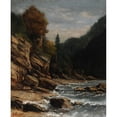 thumbnail image 3 of Gustave Courbet 12x14 Black Modern Framed Museum Art Print Titled - Lake Geneva Bords, 3 of 5