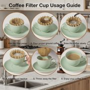 Qianglong unbleached coffee filters 8 12 cup (Natural Unbleached, 50pieces)2Pack