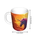thumbnail image 2 of Yiaed Dreamy Night Sky White Horse Print Ceramics Coffee,Large Handle Design,Extra Large Tea and Coffee Cup for Office and Home Mugs, 2 of 6