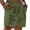 CK11_Army Green, variant on Men's Linen Shorts Dressy Summer Casual Work Linen Shorts Button Down Flat Front with Pockets Khaki M