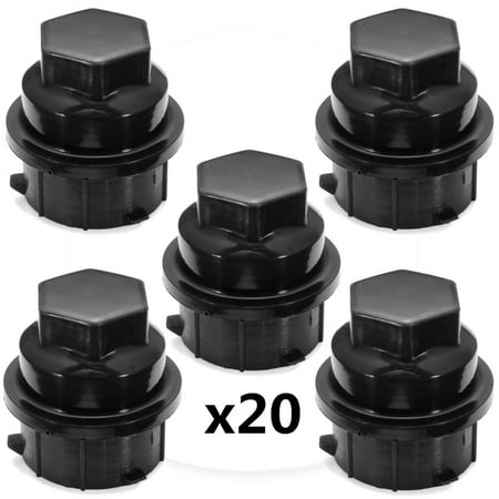 Abs Cover - MATCC 20pcs Car Wheel Lug Nut Cover Cap 24mm ABS Plastic Protector Cover 9593028 9593228 9595120 Black US