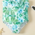 thumbnail image 7 of GYRATEDREAM Baby Girl Swimsuit Cute One Piece Tropical Print Bikini Ruffle Bathing Suit with Sun Protection, 7 of 7