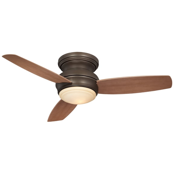 Minka-Aire Traditional Concept 44-Inch 3-Blade LED Ceiling Fan in Oil Rubbed Bronze Finish W/ Medium Maple Blades & Tinted Opal Glass - F593L-ORB