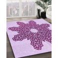 thumbnail image 2 of Ahgly Company Indoor Round Patterned Orchid Purple Area Rugs, 8' Round, 2 of 6