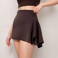 thumbnail image 2 of Active Women's High Waist Active Skirt with Overlapping Front Panel and Subtle Side Eyelet Detail - X Large, Brown, 2 of 6