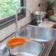 thumbnail image 4 of 4Pcs Sink Strainer Basket Food Strainers, Triangle Drain Rack Sink Storage Holder Plastic Hanging Sink Filter, 4 of 4