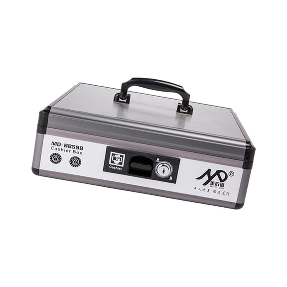 SunniMix Cash Box with Lock and Tray Checks Receipts Storage Removable Tray Money Storage 34cmx27.5cmx11.5cm