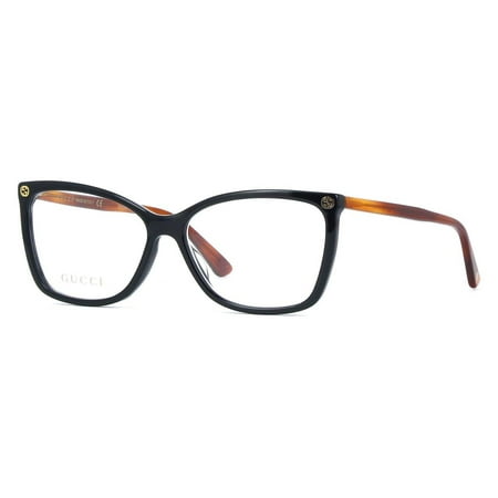 GUCCI GG0025O 003 Round Oval Black Demo Lens 56 mm Women's Eyeglasses