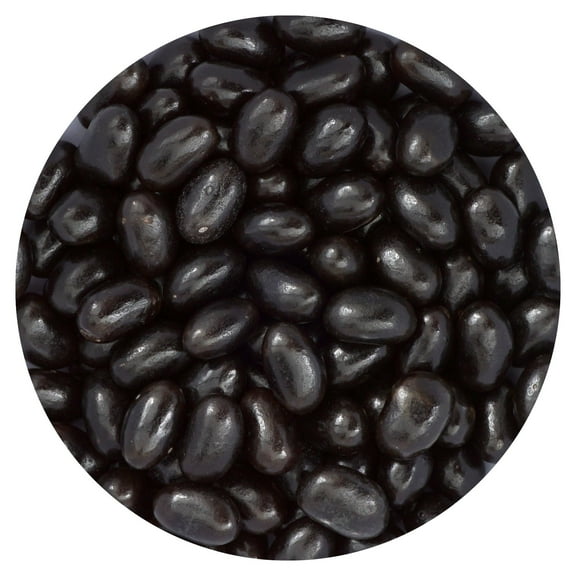Black Jelly Beans, 4 Pound Bulk Bag, Black Licorice Flavor, The Hampton Popcorn & Candy Company