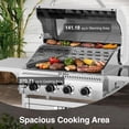 thumbnail image 4 of 4-Burner 32000 BTU Stainless Steel Propane Grill, 304 Grates, Foldable Side Shelves with Wheels, 4 of 7