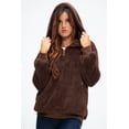 thumbnail image 6 of DEVOPS Women's Pullover Fuzzy Fleece Sweatshirt Oversized Hoodie with Pockets (Large, Brown), 6 of 6