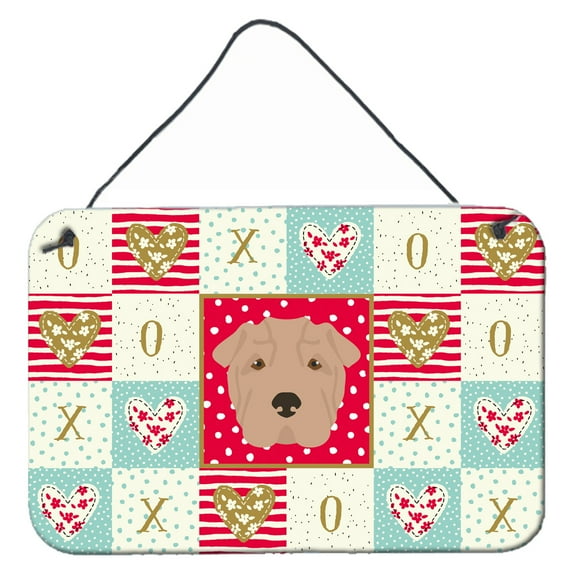 Carolines Treasures CK5237DS812 Shar Pei Love Wall or Door Hanging Prints 8x12 multicolor