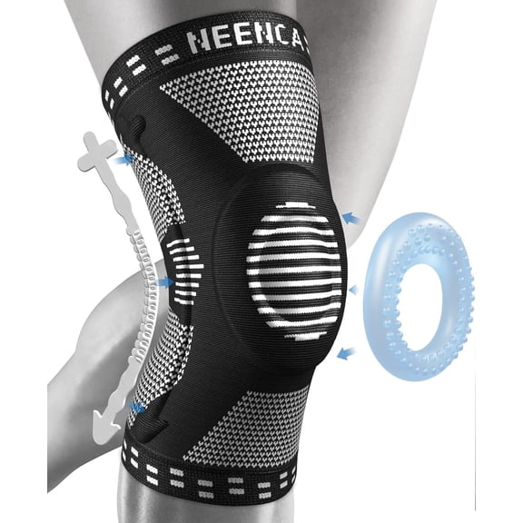 BESTSKY Professional Knee Brace for Pain Relief, Medical Knee Support with Patella Pad & Side Stabilizers, Compression Knee Sleeve for Meniscus Tear, ACL, Joint Pain, Runner, Workout