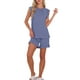 thumbnail image 2 of INSPIRAR CHIC Conjuntos de Pijamas de Dos Piezas para Mujeres con Mangas de Volantes y Pantalones Cortos 3XL Azul Pavo Real, 2 of 5