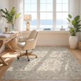 thumbnail image 3 of Design&I 8'x10' Washable Area Rug Vibrant Vintage Scrollwork Blush Beige Mirrored Vine Botanical for King Size Bedroom, Under Bed, Sleek Flatweave Pet Friendly, 3 of 7