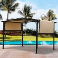 thumbnail image 2 of 12 x 9 Ft Outdoor Pergola Patio Gazebo,Retractable Shade Canopy,Steel Frame Grape Gazebo,Sunshelter Pergola for Gardens,Terraces,Backyard same as W419S00041, 2 of 9