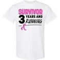 thumbnail image 3 of Inktastic Breast Cancer Survivor 3 Years and Running with Pink Ribbon T-Shirt, 3 of 5