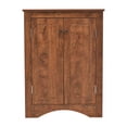 thumbnail image 4 of Tcbosik Floor Corner Cabinet with Doors, Small Storage Cabinet with Adjustable Shelves, Home Space Saver for Living Room, Bathroom, Kitchen, Brown, 4 of 10