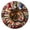 A002- B, variant on 3D Illusion Round Rug, Santa and Gnomes Pattern, Multicolor Plaid Christmas Decor, 39"