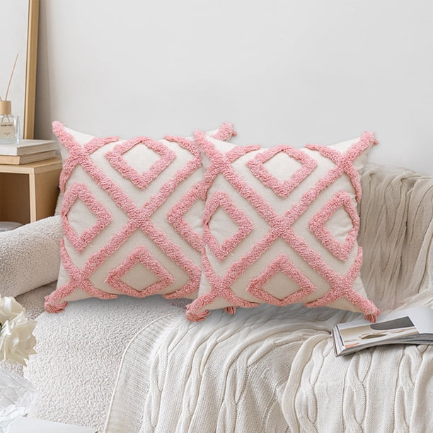 Funda de almohada bordada de 45 x 45 cm para decoración del hogar, decoración de habitaciones y paredes. Ideal para uso diario, decoración navideña, sofá, funda de almohada de algodón.