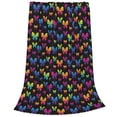 thumbnail image 2 of Honeii Rainbow Butterfly Print Fleece Blanket - Throw Blanket for Bed, Sofa, Couch, Camping, and Travel , Microplush Ultra Soft Warm Blanket-80"x60", 2 of 7