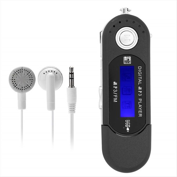 Reproductor MP3 con Auricular 8GB, Reproductor de MúSica MP3 USB PortáTil con Pantalla LCD Radio FM para Caminar Correr (Negro)