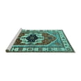 thumbnail image 2 of Ahgly Company Machine Washable Indoor Rectangle Persian Turquoise Blue Traditional Area Rugs, 2' x 4', 2 of 4