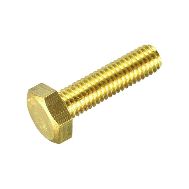 Unique Bargains Brass Hex Bolts, M8x30mm 1 Pack Fully Thread Grade 4.8 Machine Screws