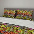 thumbnail image 2 of Graffiti Comforter & Sham Bedding Set, Contemporary Style Hip Hop Funky Grunge Culture Skull Underground Illustration, 3 pcs Duvet Set Microfiber Filling Quilt, 5 Sizes, Multicolor, by Ambesonne, 2 of 4