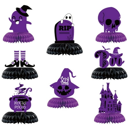 Multitrust 8Pcs Halloween Centerpieces Paper Tabletop, 3D Ghost Topper Scary Vampire Home Decor