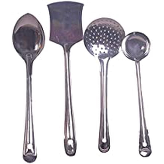 SynSpiritStore Set of 4 Kitchen Serving Tools - Long Vegetable Cooking Pan, Palta, Zara, Spoodle