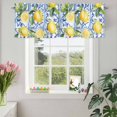 thumbnail image 3 of Valances for Windows Watercolor Farm Lemon Green Leaves Rod Pocket Short Curtain for Bathroom Living Room Bedroom Vintage Blue Plaid 1 Panel 42x12in, 3 of 9
