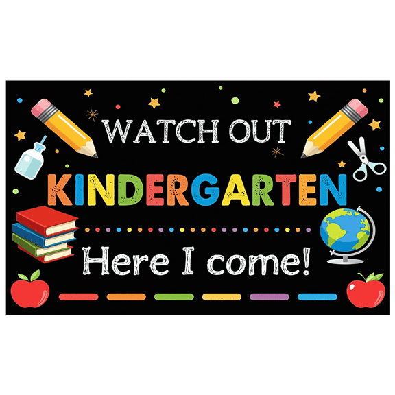 Colorful Kindergarten Banner Polyester Material Decorative Kids Celebrations Back to School Party Classroom